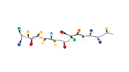 Wall Mural - string of christmas lights isolated on transparent background. generative ai