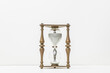 Hourglass sand glass timer time clock device historical old white