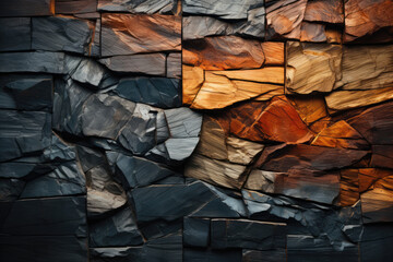 Poster - Wooden texture with layered abstract forms