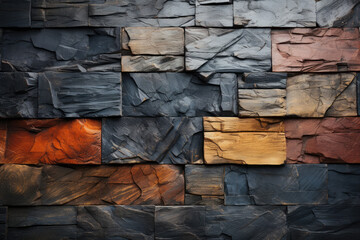 Poster - Burned Wooden texture with layered abstract forms