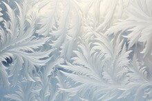 Frost Creates Fascinating Patterns On A Window In Winter