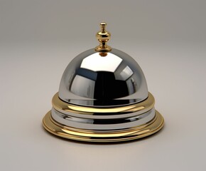 hotel bell, in the style of silver and gold