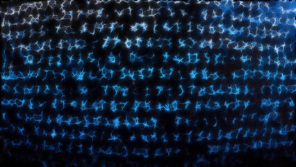 Canvas Print - digital background with glowing values. motion. encrypted digital code in stream of numbers. compute