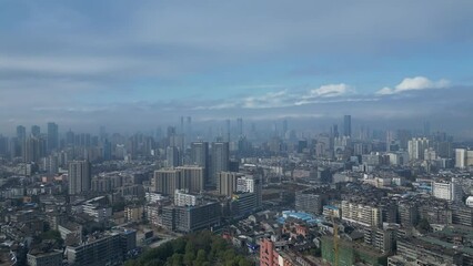 Wall Mural - Aerial photography of city scenery