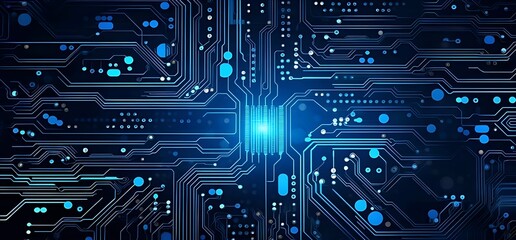 Circuit board digital technology background. 8k resolution. Best for wide banner, poster, header website, social media, editing video, background presentation, promotion and more 