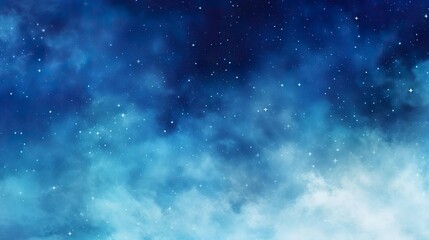 Poster - Blue watercolor space background Illustration paint