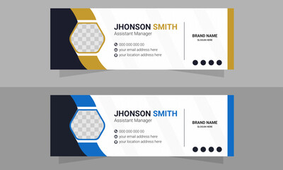 modern and minimalist email signature design, corporate mail business email signature banner, and mi