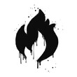 Spray painted graffiti Fire flame icon. fire symbol. isolated on white background. vector illustration