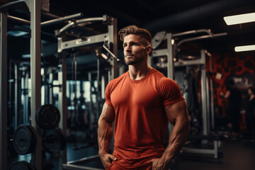 fitness man in a professional gym