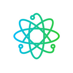 Development personal growth icon with blue and green gradient outline. development, business, technology, software, computer, developer, digital. Vector illustration