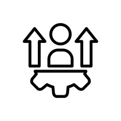 Personal growth personal growth icon with black outline. success, growth, development, business, concept, motivation, personal. Vector illustration