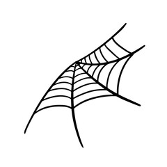 Spider cobweb outline sign halloween holiday element.