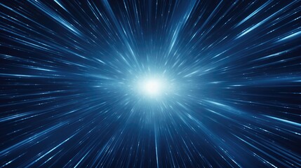 Wall Mural - speed concept  blue light in the dark of space, 