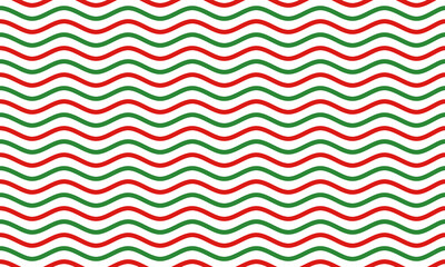 Wall Mural - red and green curvy line seamless pattern on white background. vector repeating texture.