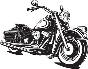 Poster - Motorcycle silhouette black and white free vector