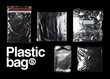 Empty plastic bags texture collection isolated