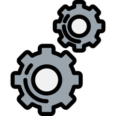 Gear setting symbol icon vector image. Illustration of the industrial wheel mechine mechanism design image