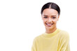 © Heyt/peopleimages.com - Fashion, funny and portrait of woman with style and confident isolated in a transparent or png background. Relax, smile and headshot of young person pose with clothes for calm natural beauty