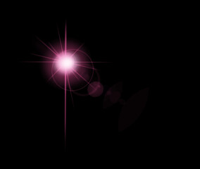 Wall Mural - light, neon and purple spark on black background for sparkle, glitter and abstract design. magic ove