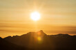 Mountain Silhouette in golden sun