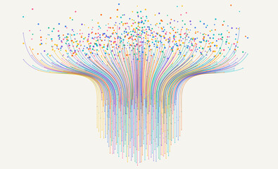 Technology background. Big data visualization concept. Information artificial neural network