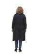 © ASDF - rear view. casual woman looking at a large white screen