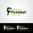 pickleball logo design vector template