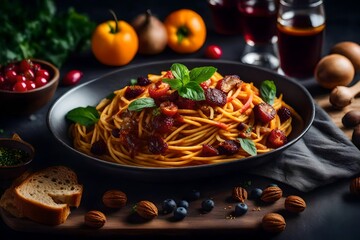 Wall Mural - spaghetti with tomato sauce