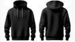 front view and back view of a black hoodie on white background, set of black hoodies, black hoodie, black hoody, hoodie mockup, black hoodie mockup, graphic design hoodie template, man, woman, hoody