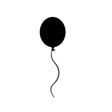 Party Flying Balloons Silhouette