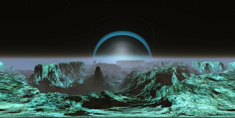 Wall Mural - alien landscape, HDRI, equidistant projection, Spherical panorama, panorama 360, environment map, 3d rendering