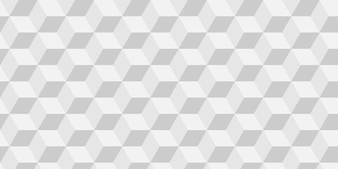 Wall Mural - Seamless geometric pattern abstract background. abstract cubes geometric white and gray color hexagon technology background. digital cube honeycomb Front view of white texture for background.