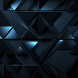 Fototapeta Przestrzenne - Panoramic black triangles mosaic background. Generative AI