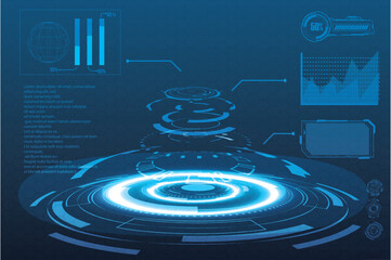 Wall Mural - digital interface hud elements set pack. user interface, frame screens. callouts titles, fui circle 
