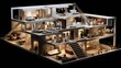 3d cut out plan house where each individual room is functional in itself