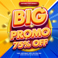 Super Big Promo bold 3d editable text effect