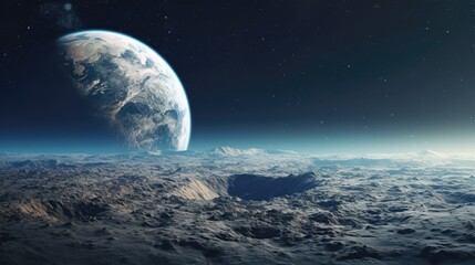 Wall Mural - illustration of the earth as seen from moon