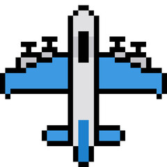 Wall Mural - Plane Pixel Art Color Outline Icon