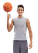 © Sumeet/peopleimages.com - Portrait, training and basketball with a sports man isolated on a transparent background for exercise. Fitness, smile and balance with a happy young athlete spinning a ball on PNG for health