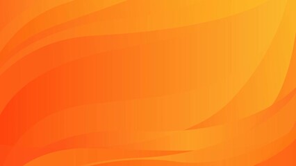 Wall Mural - Animated orange wavy background. Looped video. Decorative waves gradually change shape. Flat modern vector illustration.