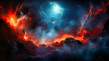 Interstellar Nebulas Bursting With Cosmic Colors