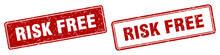 Risk Free Stamp Set. Risk Free Square Grunge Sign