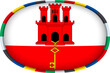 Gibraltar flag stylized for European football tournament qualification.