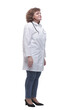 © ASDF - in full growth. qualified female doctor with a stethoscope