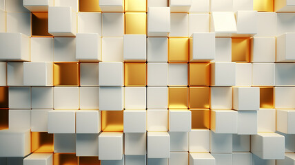 Sticker - abstract background, wall of white 3d volumetric cubes, futuristic texture