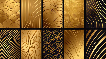 Wall Mural - Modern abstract gold texture retro art pattern
