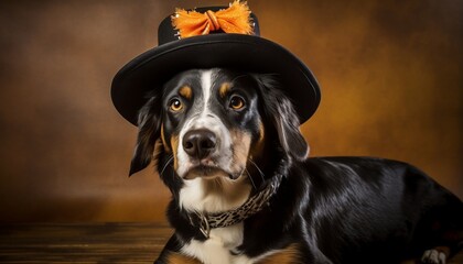 Poster - Dog in halloween hat