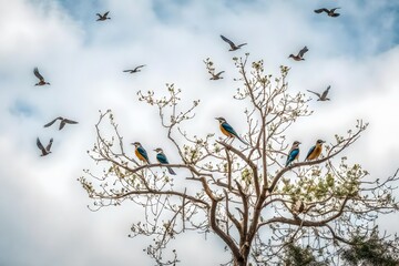birds on a branch