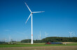 Large wind farm on agricultural area at Paderborn, North Rhine-Westphalia, Germany, Europe