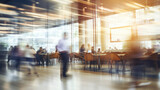 Fototapeta  - Business office with blurred people casual wear, with blurred bokeh background